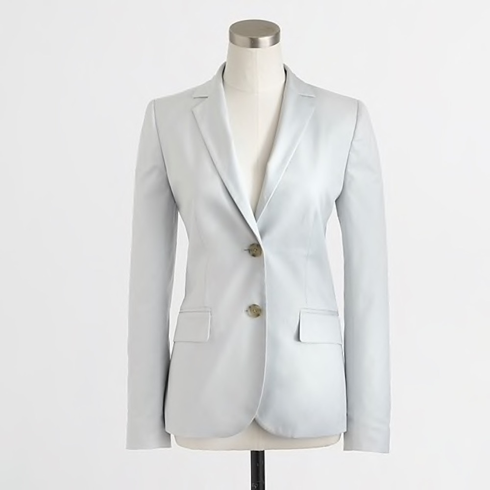 J. Crew Factory Suiting Blazer in Cotton Grey sz 2